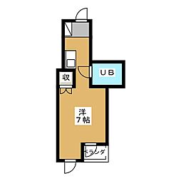 スターハイツ 8階ワンルームの間取り