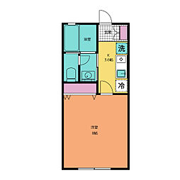 アヴェニュー 2階1Kの間取り