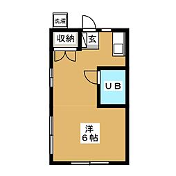 パールハウス ワンルームの間取図画像