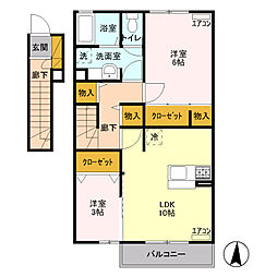 マグノリア 2LDKの間取図画像