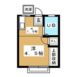 恵林ハイツ 1Kの間取図画像