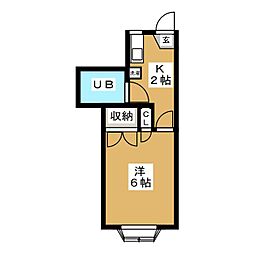 グリーンモア 1Kの間取図画像