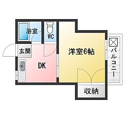 T.フラッツ 1Kの間取図画像