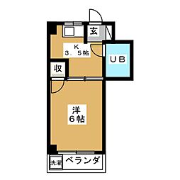 ユニフラッツ 1Kの間取図画像