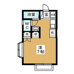 カーム深大寺2 ワンルームの間取図画像
