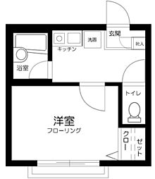 オズ弐番街C 1Kの間取図画像