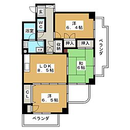 エスポワール小金井 3DKの間取図画像