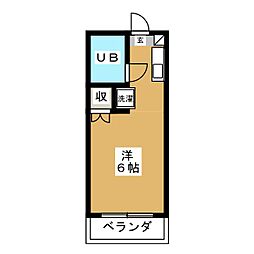 ジュネス境 ワンルームの間取図画像