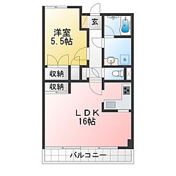 第一飛翔ビル 1LDKの間取図画像