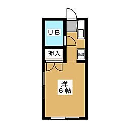 メゾンさいとう 1階ワンルームの間取り