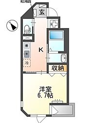 ラヴァリエ 3階1Kの間取り