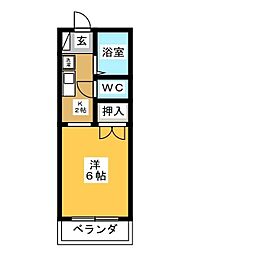 パークプラッツ 3階1Kの間取り