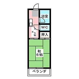 コーポさかえ 1階1Kの間取り
