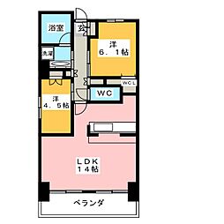 イプセ府中 4階2LDKの間取り