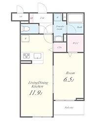 LUCIE TS I 2階1LDKの間取り