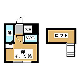 TKS西国分寺 2階ワンルームの間取り