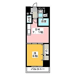 京王線 聖蹟桜ヶ丘駅 徒歩8分の賃貸マンション 5階1DKの間取り