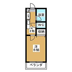 HGS府中イースト 1階1Kの間取り