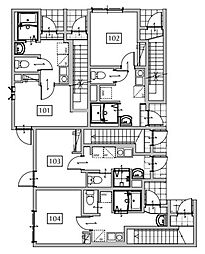 OPEN RISE府中小柳町I 1Kの間取図画像