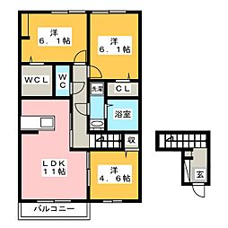 CamelotA 3LDKの間取図画像