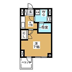 ステージグランデ府中東 1Kの間取図画像