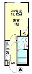 スターリング府中 1Kの間取図画像