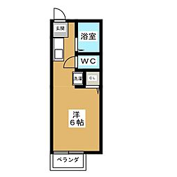 カーサ小藤 ワンルームの間取図画像