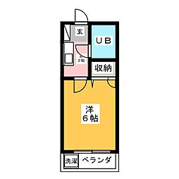 清水が丘ベルハイツ 1Kの間取図画像