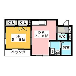 シャトレーV 1DKの間取図画像