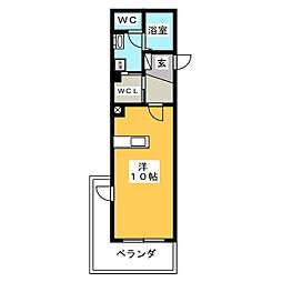 Kaolele ワンルームの間取図画像