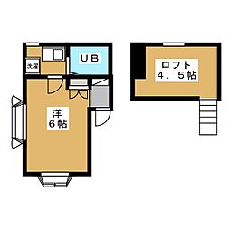 VERG国領 1Kの間取図画像