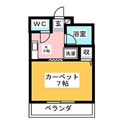 リベルティ・アネックス芝嵜ビル 1Kの間取図画像