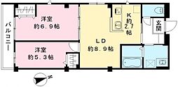 チェリッシュ 2LDKの間取図画像