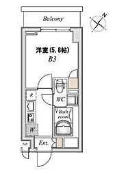 N-StageInagi 1Kの間取図画像