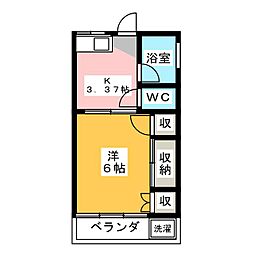 第三ふじみ荘 2階1Kの間取り