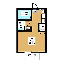 ハイツヨシノ 1階ワンルームの間取り