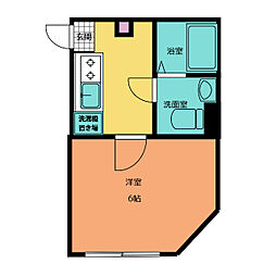 アザーレ・ソラ中河原 3階1Kの間取り