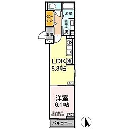 D-ROOM PREMIUM 多磨霊園駅 3階1LDKの間取り