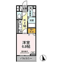 D-ROOM PREMIUM 多磨霊園駅 3階1Kの間取り