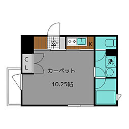 ＴＥＲＺＯ　ＣＡＳＡ 3階1Kの間取り