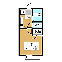 パストラルハイツ 1階1Kの間取り