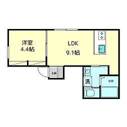 Raffine Chofu 3階1LDKの間取り