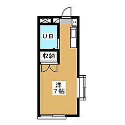 エステート・アイ 1階ワンルームの間取り