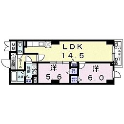 シエラクレスト 2LDKの間取図画像