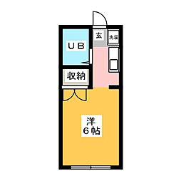 センチュリー出逢館 ワンルームの間取図画像