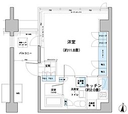 ガーデニエール砧レジデンス 1Kの間取図画像