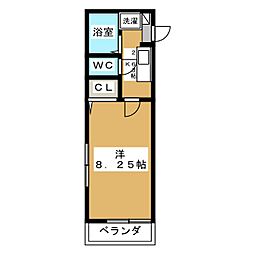 クレール南烏山 1Kの間取図画像