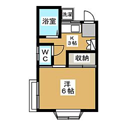 プチ.エイム 1Kの間取図画像