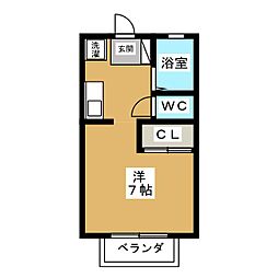 ハイツHIROB ワンルームの間取図画像
