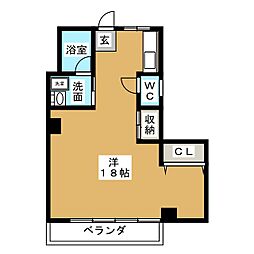 コーポラスエコー ワンルームの間取図画像
